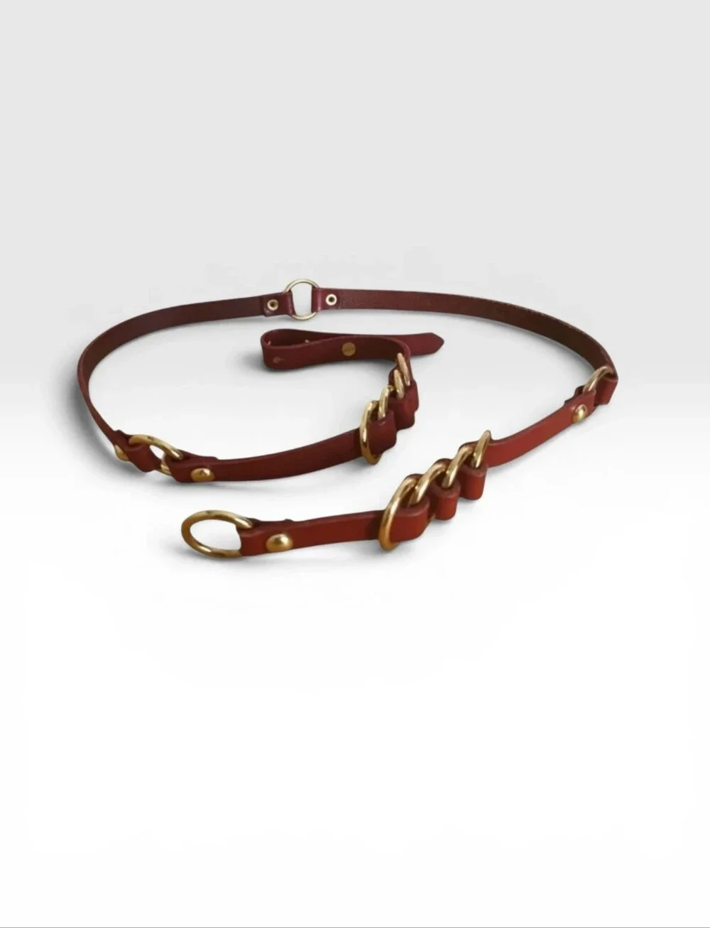 Tarnish by Nordstrom Red Leather O-Ring Belt M/L